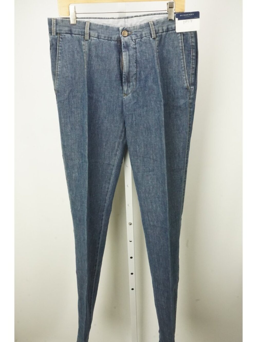 Burberry London Blue Linen Blend Mens Jeans Pants Sz 50 EU BRAND NEW - Picture 2 of 8
